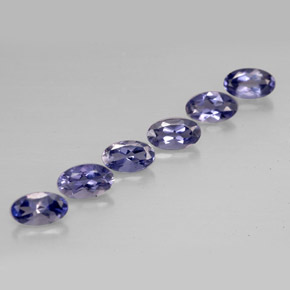 Pedras preciosas de iolita azul natural de  ct, corte oval, VS