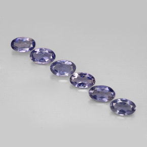 Pedras preciosas de iolita azul natural de  ct, corte oval, VS