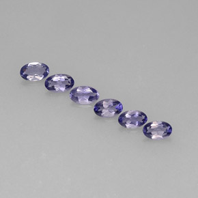 Pedras preciosas de iolita azul natural de  ct, corte oval, VS
