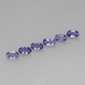 Pedras preciosas de iolita azul natural de  ct, corte oval, VS