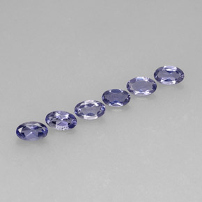 Pedras preciosas de iolita azul natural de  ct, corte oval, VS