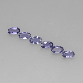 Pedras preciosas de iolita azul natural de  ct, corte oval, VS