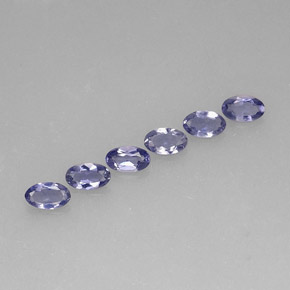 Pedras preciosas de iolita azul natural de  ct, corte oval, VS