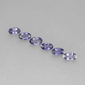 Pedras preciosas de iolita azul natural de  ct, corte oval, VS