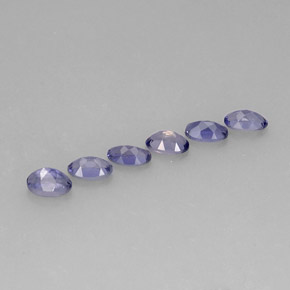 Pedras preciosas de iolita azul natural de  ct, corte oval, VS