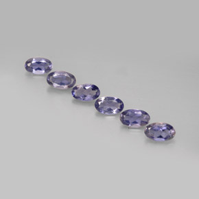 Pedras preciosas de iolita azul natural de  ct, corte oval, VS