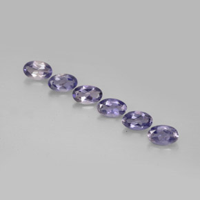 Pedras preciosas de iolita azul natural de  ct, corte oval, VS