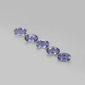 Pedras preciosas de iolita azul natural de  ct, corte oval, VS