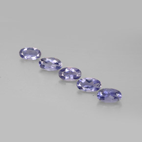 Pedras preciosas de iolita azul natural de  ct, corte oval, VS