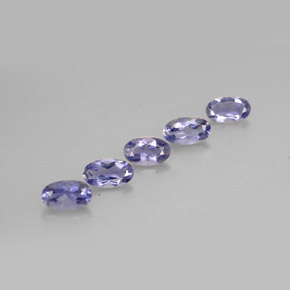 Pedras preciosas de iolita azul natural de  ct, corte oval, VS