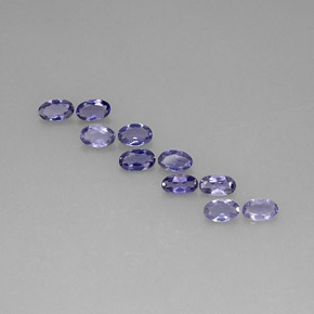 Pedras preciosas de iolita azul natural de  ct, corte oval, VS
