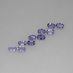 Pedras preciosas de iolita azul natural de  ct, corte oval, VS
