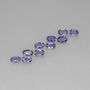 Pedras preciosas de iolita azul natural de  ct, corte oval, VS