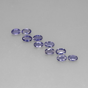 Pedras preciosas de iolita azul natural de  ct, corte oval, VS