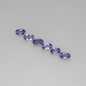 Pedras preciosas de iolita azul natural de  ct, corte oval, VS