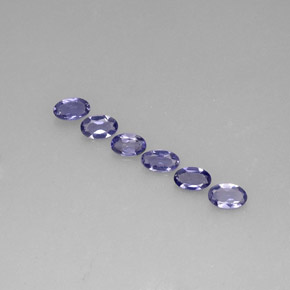 Pedras preciosas de iolita azul natural de  ct, corte oval, VS