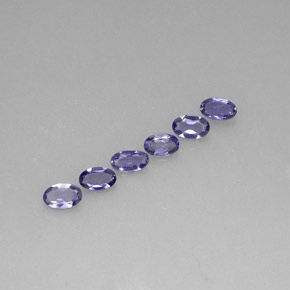 Pedras preciosas de iolita azul natural de  ct, corte oval, VS