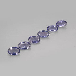 Pedras preciosas de iolita azul natural de  ct, corte oval, VS