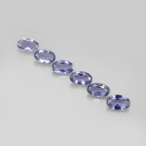 Pedras preciosas de iolita azul natural de  ct, corte oval, VS