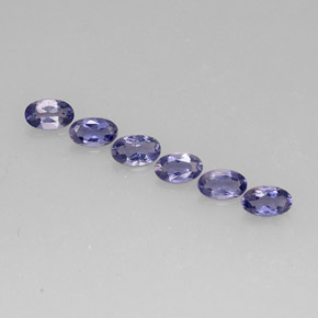 Pedras preciosas de iolita azul natural de  ct, corte oval, VS