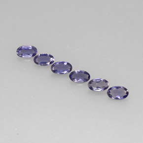 Pedras preciosas de iolita azul natural de  ct, corte oval, VS