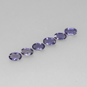 Pedras preciosas de iolita azul natural de  ct, corte oval, VS