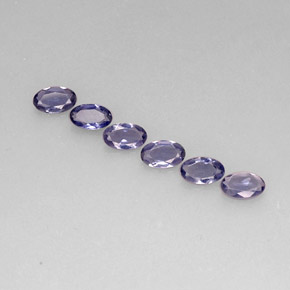 Pedras preciosas de iolita azul natural de  ct, corte oval, VS