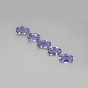 Pedras preciosas de iolita azul natural de  ct, corte oval, VS