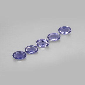 Pedras preciosas de iolita azul natural de  ct, corte oval, VS