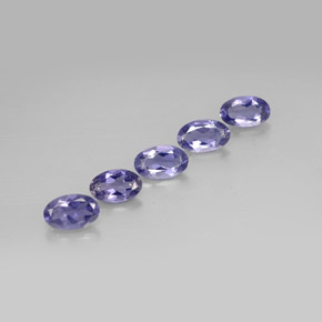 Pedras preciosas de iolita azul natural de  ct, corte oval, VS