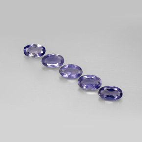 Pedras preciosas de iolita azul natural de  ct, corte oval, VS