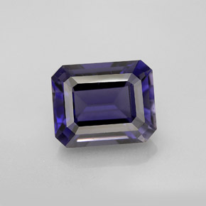 Iolita azul natural 4,20ct, corte esmeralda, VVS-VS