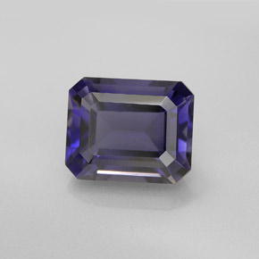 Iolita azul natural 4,20ct, corte esmeralda, VVS-VS