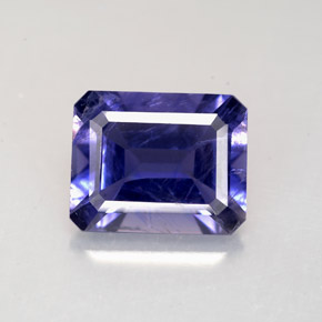 Iolita azul natural 2,63ct, corte esmeralda, VS-SI