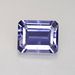 Iolita azul natural 2,71ct, corte esmeralda, VS