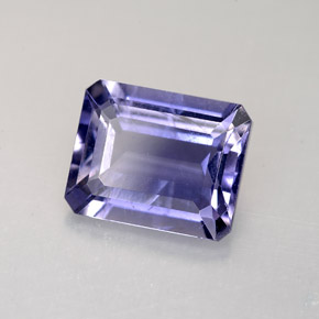 Iolita azul natural 2,71ct, corte esmeralda, VS