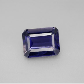 Iolita azul natural 2,49ct, corte esmeralda, VS