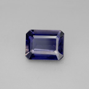 Iolita azul natural 2,49ct, corte esmeralda, VS
