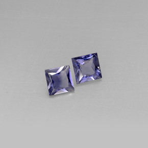Pedras preciosas de iolita azul natural de  ct, quadrado, VS