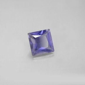 Iolita azul natural 0,89ct, quadrado, VS