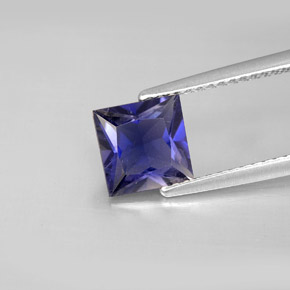 Iolita azul natural 1,20ct, quadrado, VS
