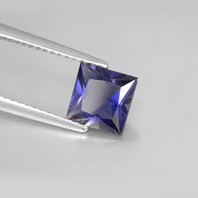 Iolita azul natural 1,20ct, quadrado, VS