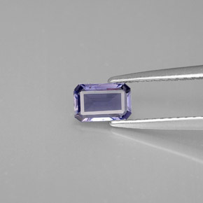 Iolita azul natural 0,39ct, corte esmeralda, VS