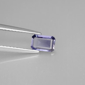 Iolita azul natural 0,39ct, corte esmeralda, VS
