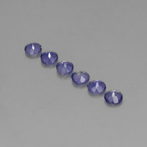 Pedras preciosas de iolita azul natural de  ct, corte redondo, VVS-VS