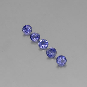 Pedras preciosas de iolita azul natural de  ct, corte redondo, VVS-VS