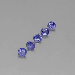 Pedras preciosas de iolita azul natural de  ct, corte redondo, VVS-VS
