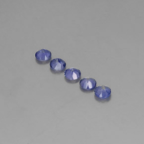 Pedras preciosas de iolita azul natural de  ct, corte redondo, VVS-VS