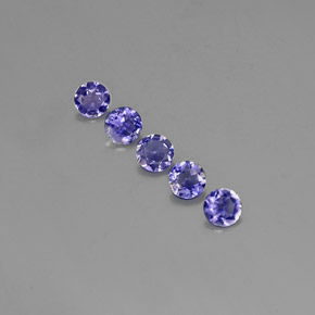 Pedras preciosas de iolita violeta natural de  ct, corte redondo, VVS-VS