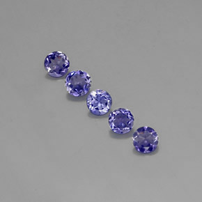 Pedras preciosas de iolita violeta natural de  ct, corte redondo, VVS-VS